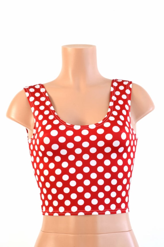 Red & White Polka Dot Crop Tank - 154329 - Etsy