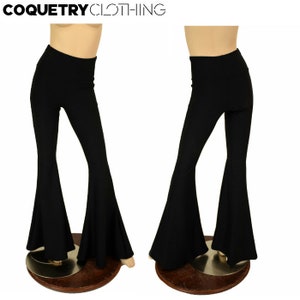 High Waist Solar Flare Leggings in Black Zen