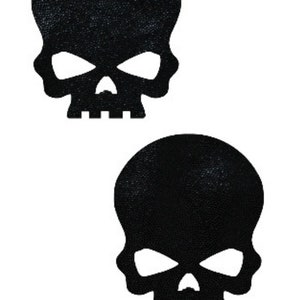 Black Mystique Skull Pasties Body Stickers