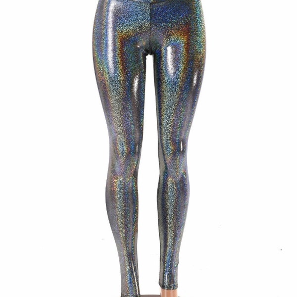 Silver Holographic High Waist  Leggings 152181