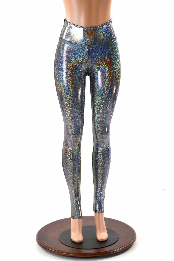 Silver Holographic High Waist Leggings 152181 -  Canada