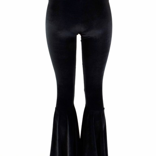 High Waist Bell Bottoms in Black Velvet 154122 Etsy