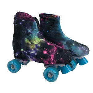 UV Glow Galaxy Print Adult Roller Skate Boot Covers   COVERS ONLY-157571