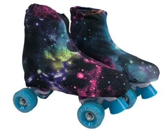 UV Glow Galaxy Print Adult Roller Skate Boot Covers   COVERS ONLY-157571