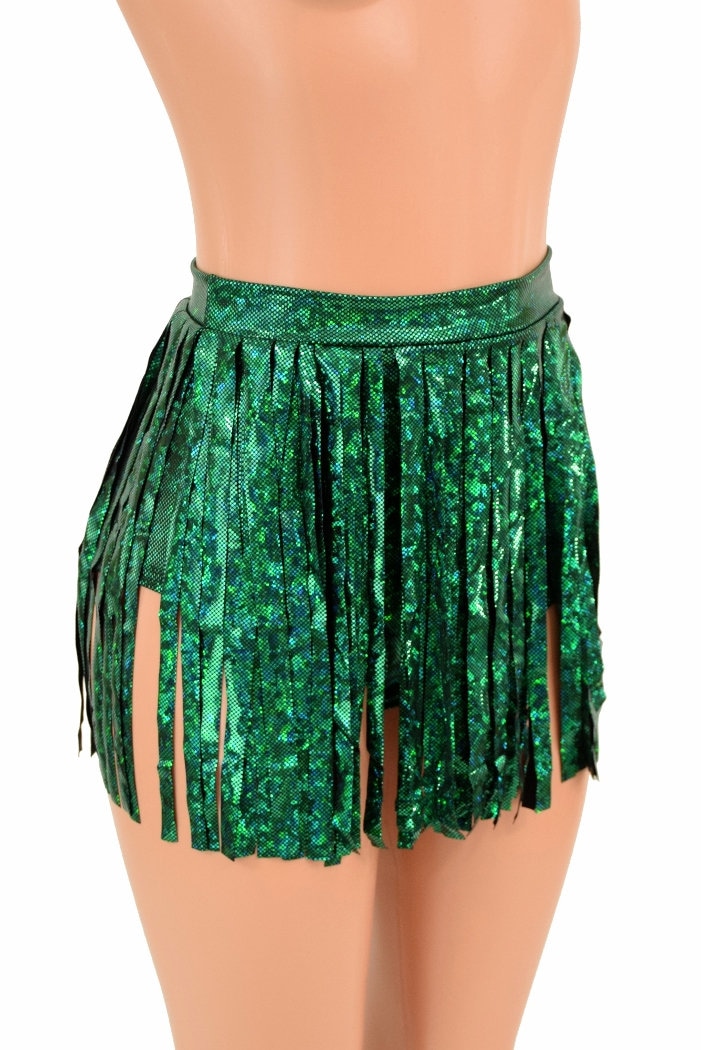 Green Fringe Skirt - Etsy