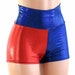 Red & Blue Metallic Harlequin High Waist Shorts 151582