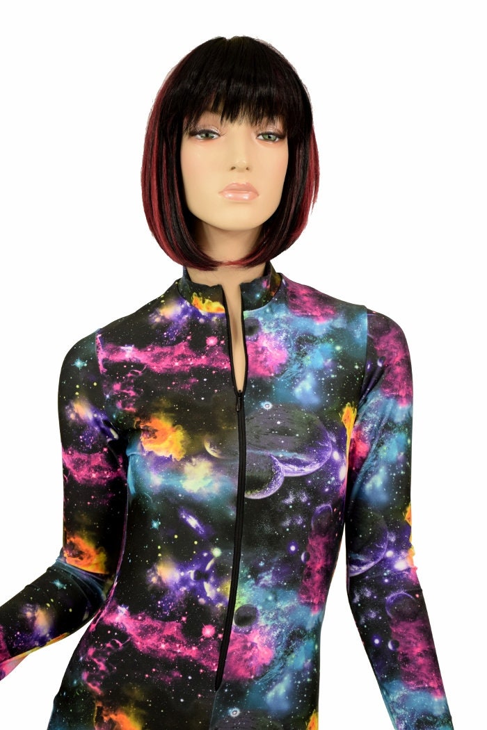 Galaxy UV GLOW Zipper Front Long Sleeve 