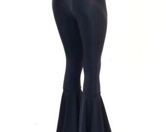 Black Zen High Waist Bell Bottom Flare 