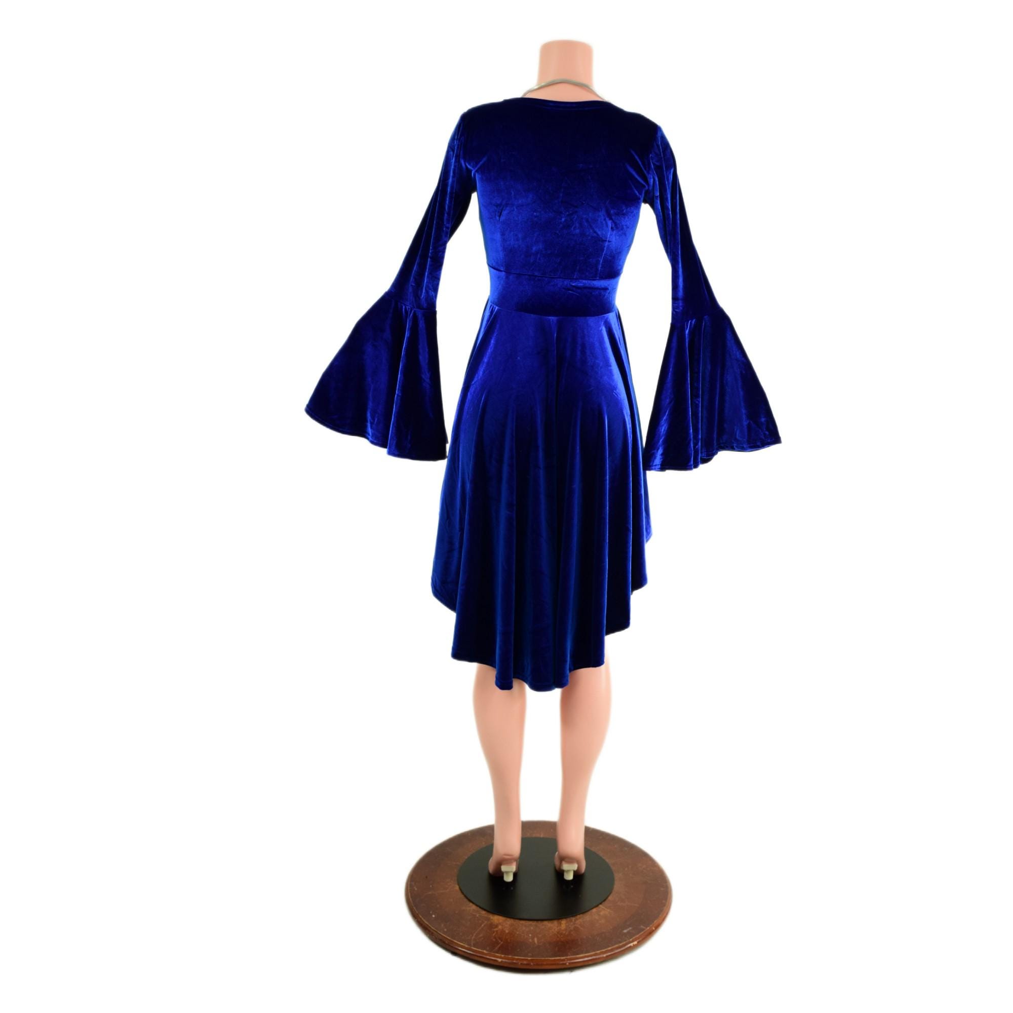 sapphire blue velvet dress Kate Velvet Shirt Dress - Sapphire Blue