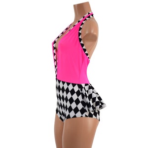 Backless Bella Romper with Laceup Bodice and Siren Cut Leg
