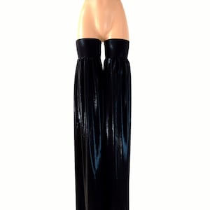 Stilt Covers in Black Mystique Shiny Metallic Spandex Stilting Leg Covers 153973
