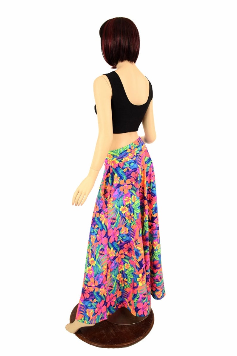 UV GLOW Tahitian Floral Long Maxi Skirt with Pockets 155205 image 4