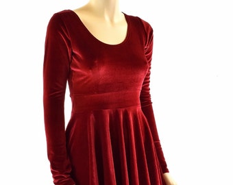 Women's Velvet Capsleeve Skater Dress With Strappy Back & Nude Insets – Main Street Dancewear (Blue, M)