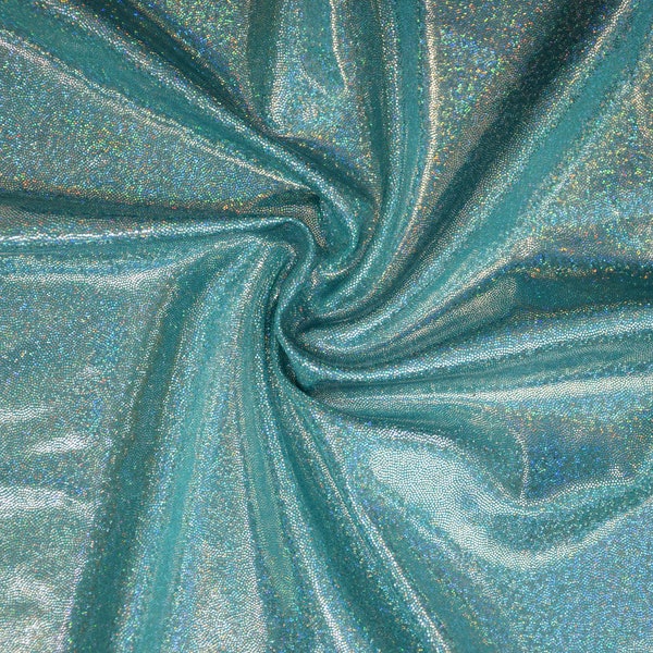 Seafoam Holographic Four Way Stretch Spandex Fabric (By the Yard)