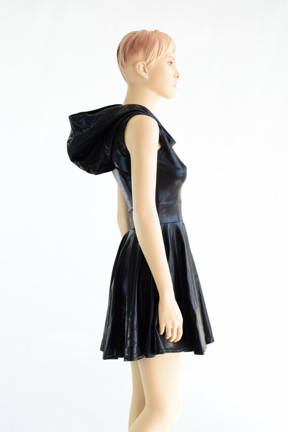 Black leather skater dress sale