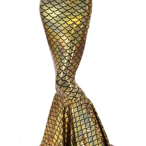 High Waist GOLD Shimmering Hologram Dragon Scale Metallic Mermaid Skirt 151278 image 1