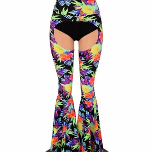 Bell Bottom Flare Chaps in Sonic Bloom UV GLOW - - Etsy