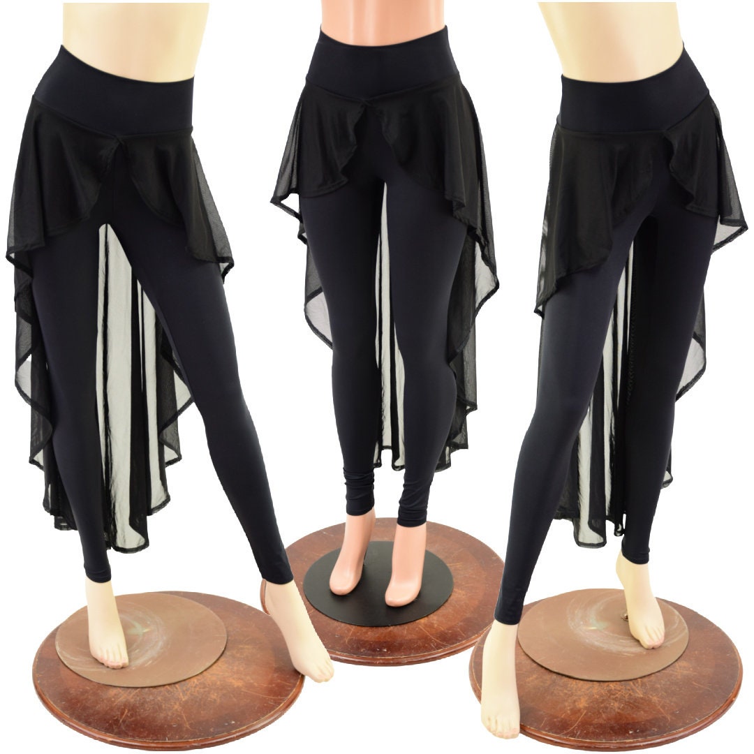 パンツ OPEN YY : 24FW / VELVET SKIRT LAYERED LEGGINGS(BLACK) OPEN YY Velvet Skirt Layered Leggings (Black) – CNCPTS