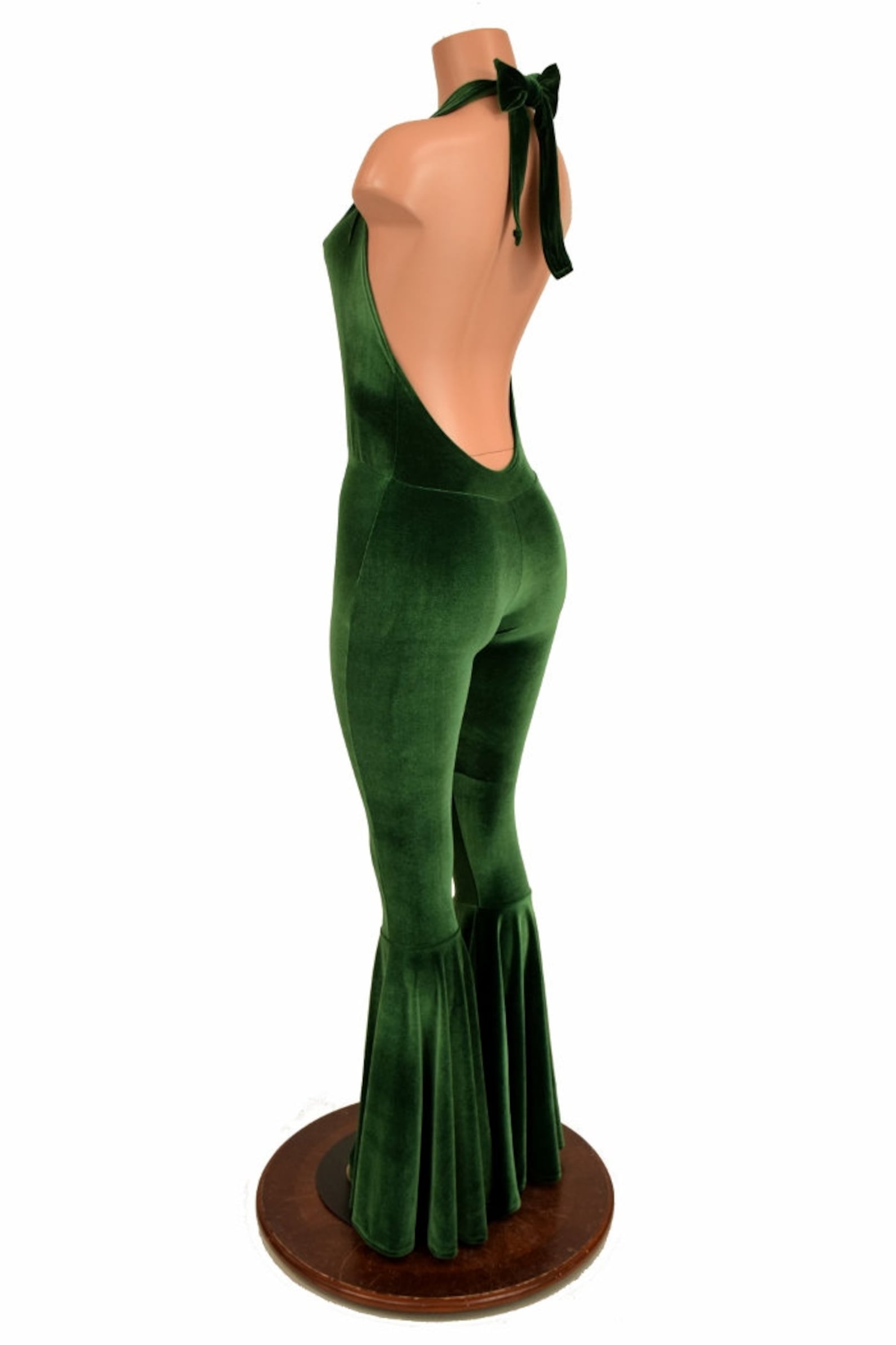Forest Green Velvet Josie Halter Catsuit with Bell Etsy