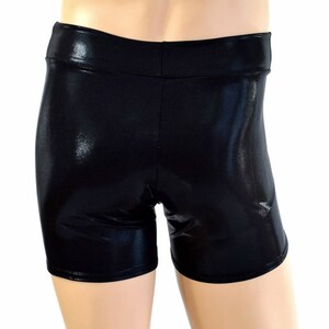 Men's Mid Rise Rio Shorts in Black Mystique Metallic Spandex Dude Bro Man Sexy Wet Shorts 154590 image 3