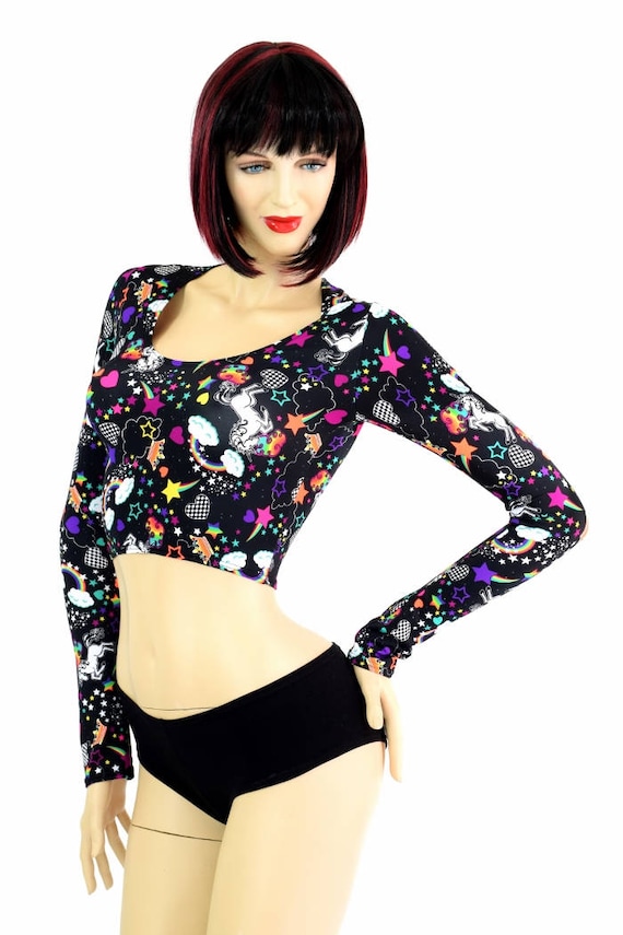 neon one sleeve crop top