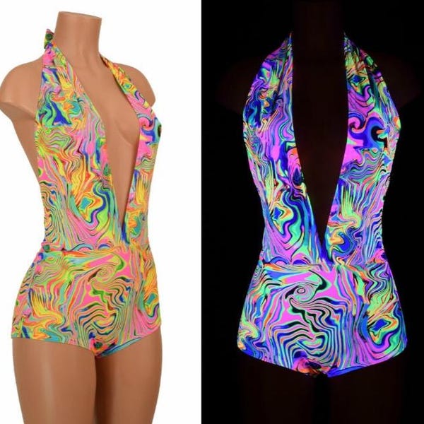 Neon Flux UV Glow Josie Romper