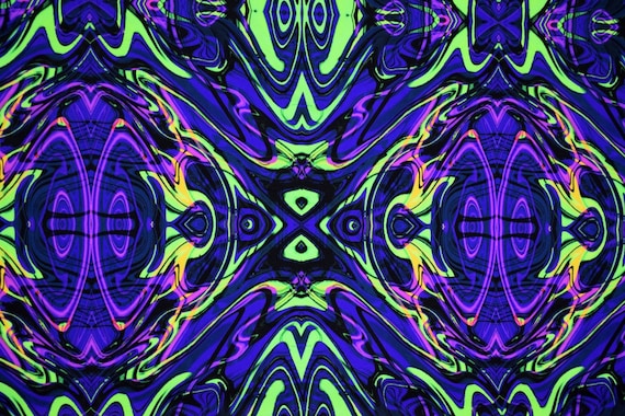 UV Glow Neon Melt Print Four Way Stretch Spandex Fabric by the Yard 