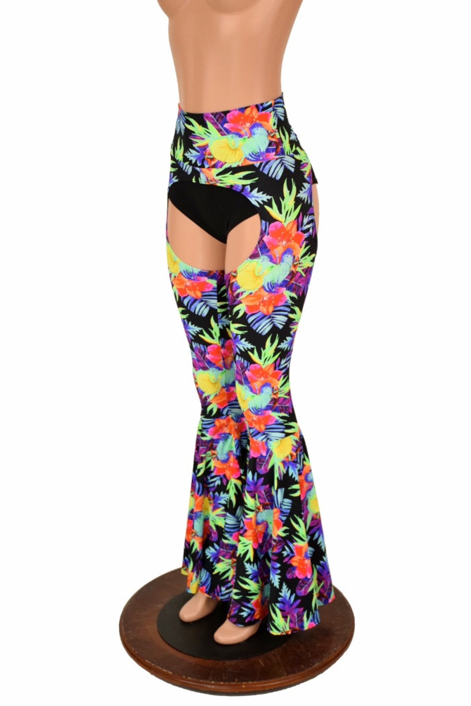 Solar Bloom Flared Chaps Catsuit