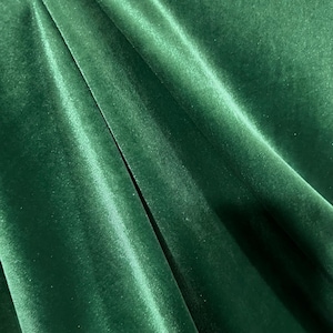 Solid Forest Green Stretch Velvet Fabric  (By the Yard)