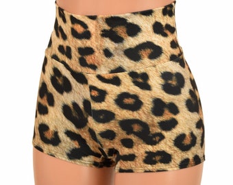 Leopard Print High Waist Shorts  - 151277