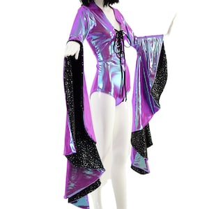 Sorceress Sleeve Romper with Plunging Lace Up Neckline main image 1