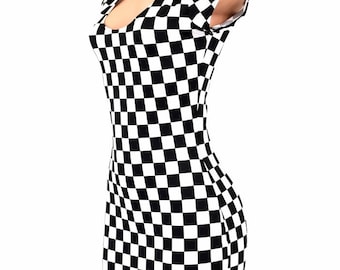 black checkered dress