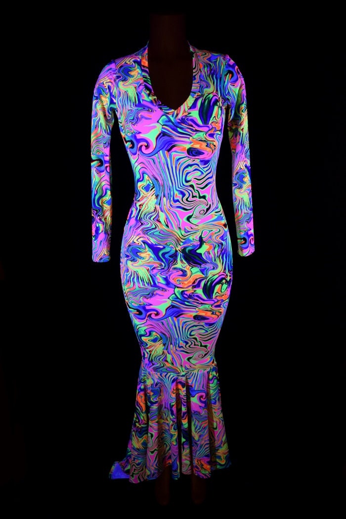 Neon Formal Dress - Etsy
