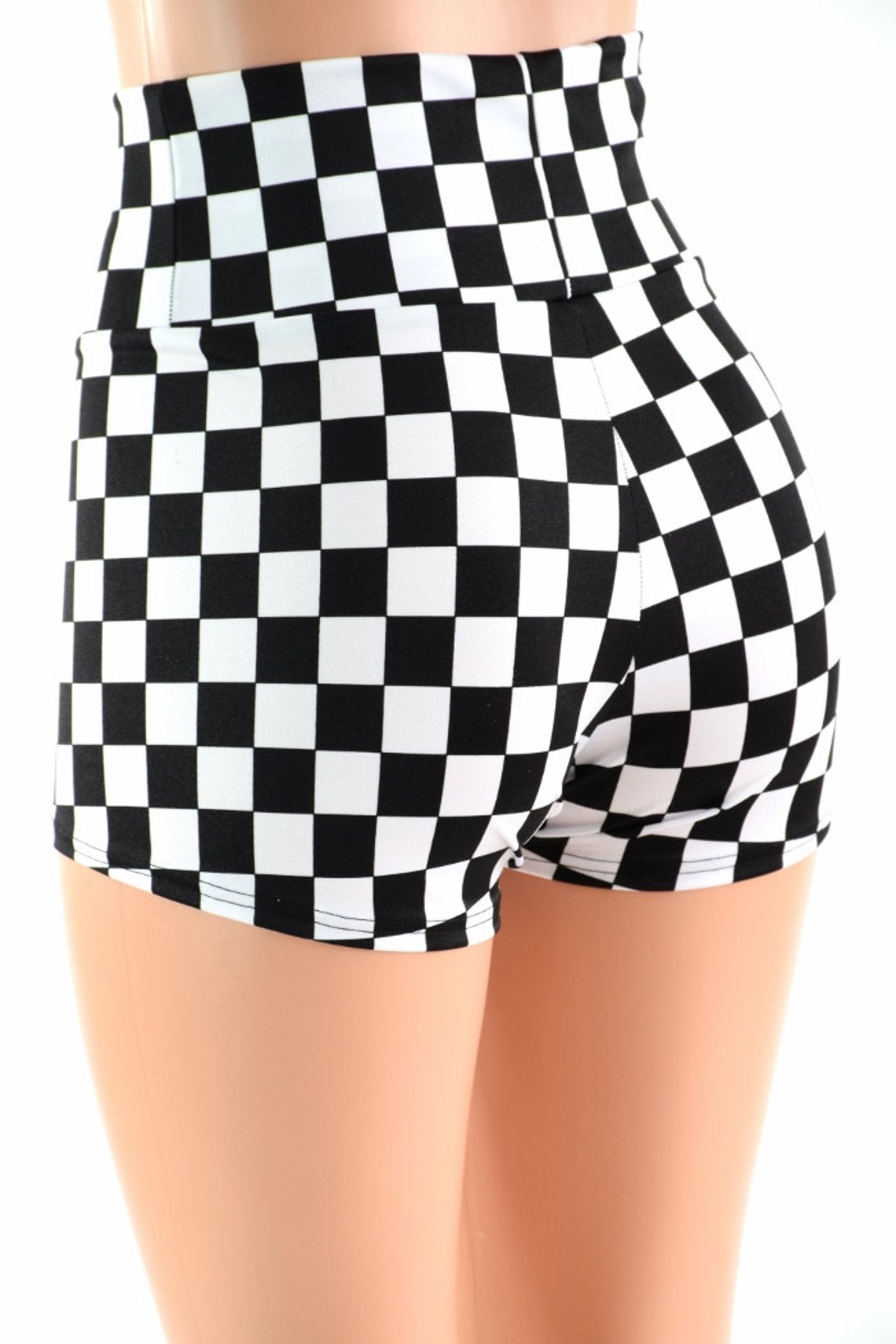 Checkered Elastic Waist Shorts main image 0