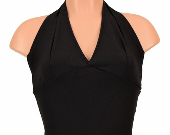 新品☆Halterneck Back Slit Kinit Top EDIKTED Open Back Triangle Halter Top - BLACK | Tillys