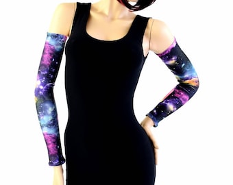 Galaxy UV Glow Spandex Festival Rave Arm Warmer Sleeves Cosmic Universe - 154472