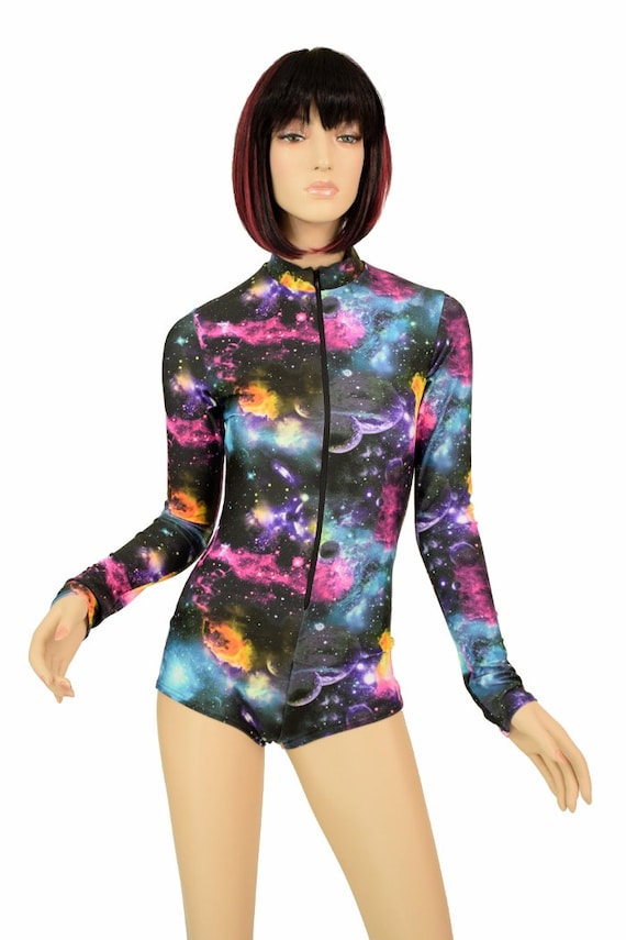 Galaxy UV GLOW Zipper Front Long Sleeve 