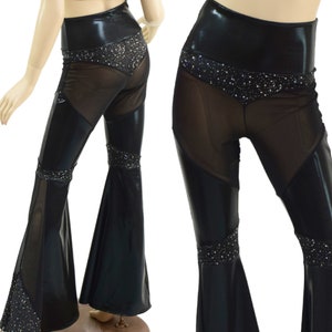 Aquarius Solar Flares in Black Mystique, Sheer black mesh, and Star Noir
