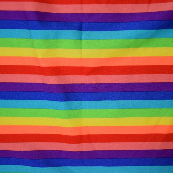 Rainbow Stripe P Four Way Stretch Spandex Fabric  (By the Yard)