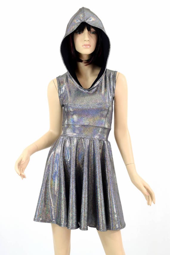 silver skater dress