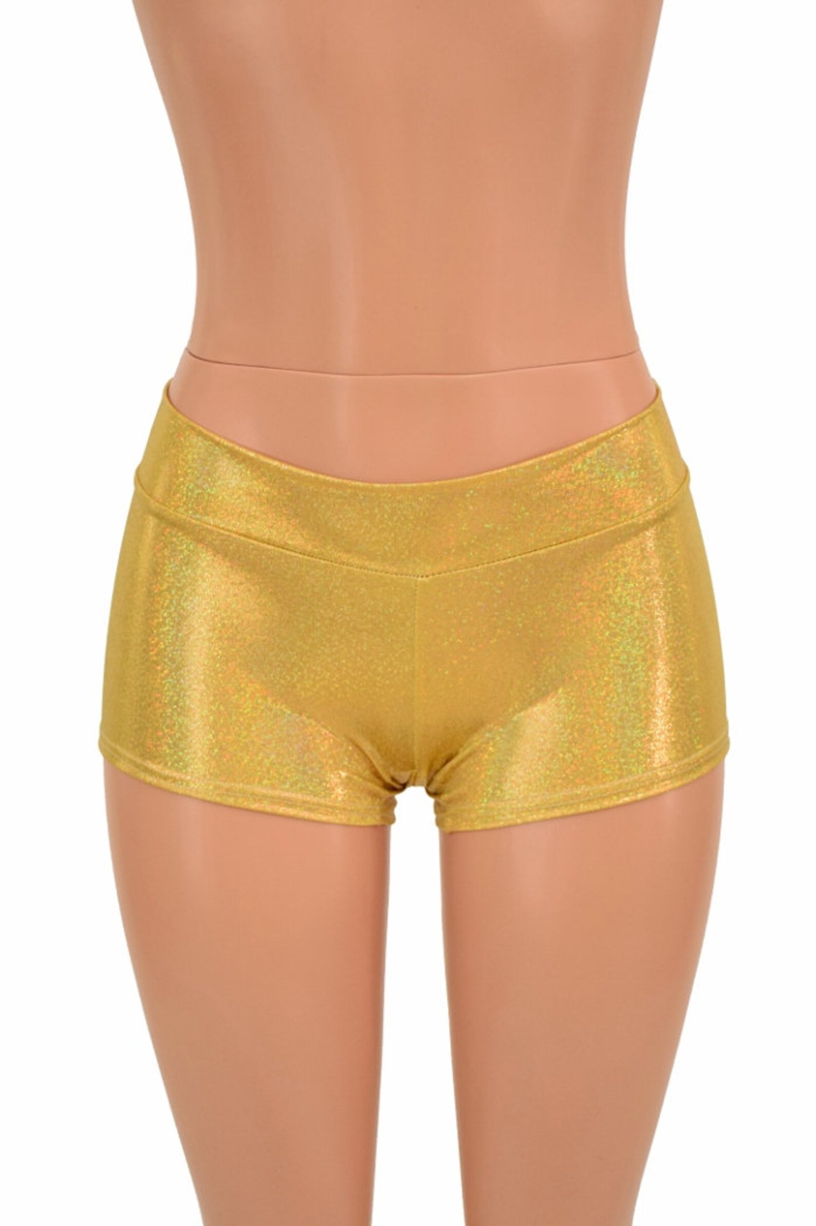 Gold Sparkly Jewel Lowrise Shorts main image 0