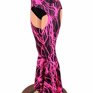 Bell Bottom Flare Chaps in Pink Lightning UV GLOW (shorts Not Included ...