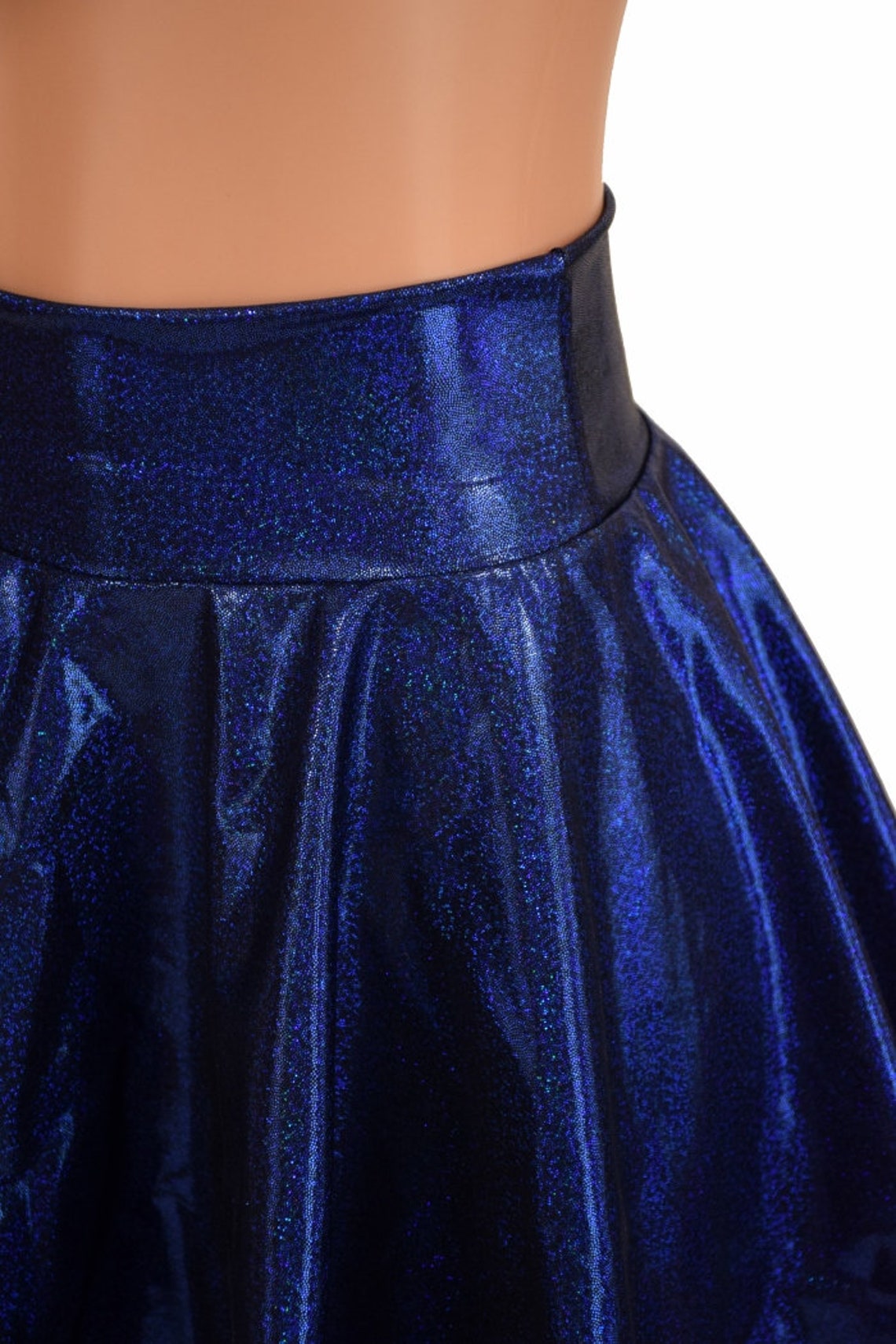 Blue Sparkly Jewel Circle Cut Rave Skirt