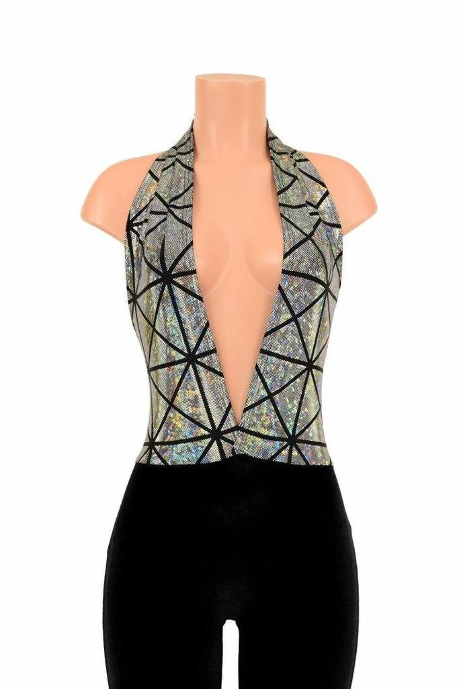 Josie Halter Bell Bottom Flare Catsuit
