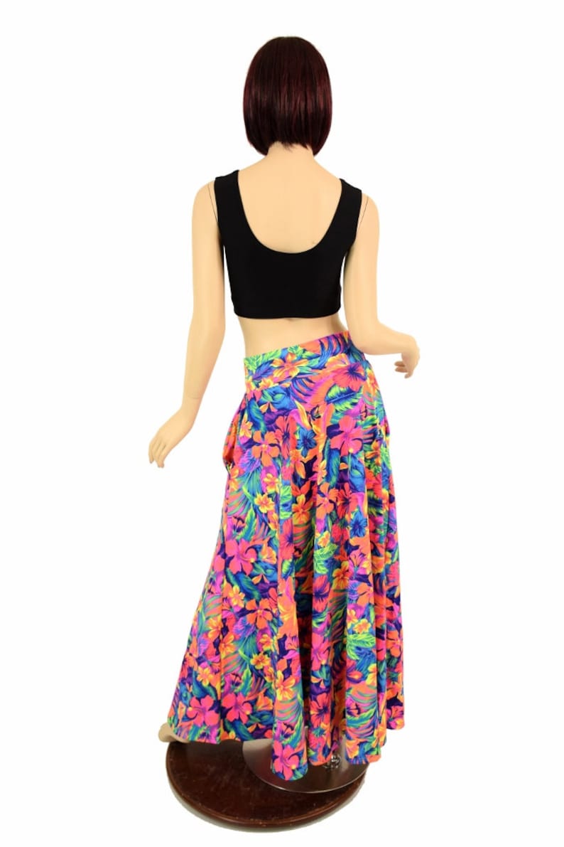 UV GLOW Tahitian Floral Long Maxi Skirt with Pockets 155205 image 3