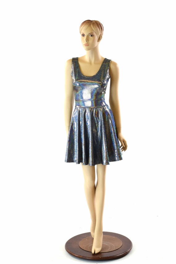 skater tank dress Ladies Ribbed Knit Racerback Tank Dress in Bone 'Skater' Dress S