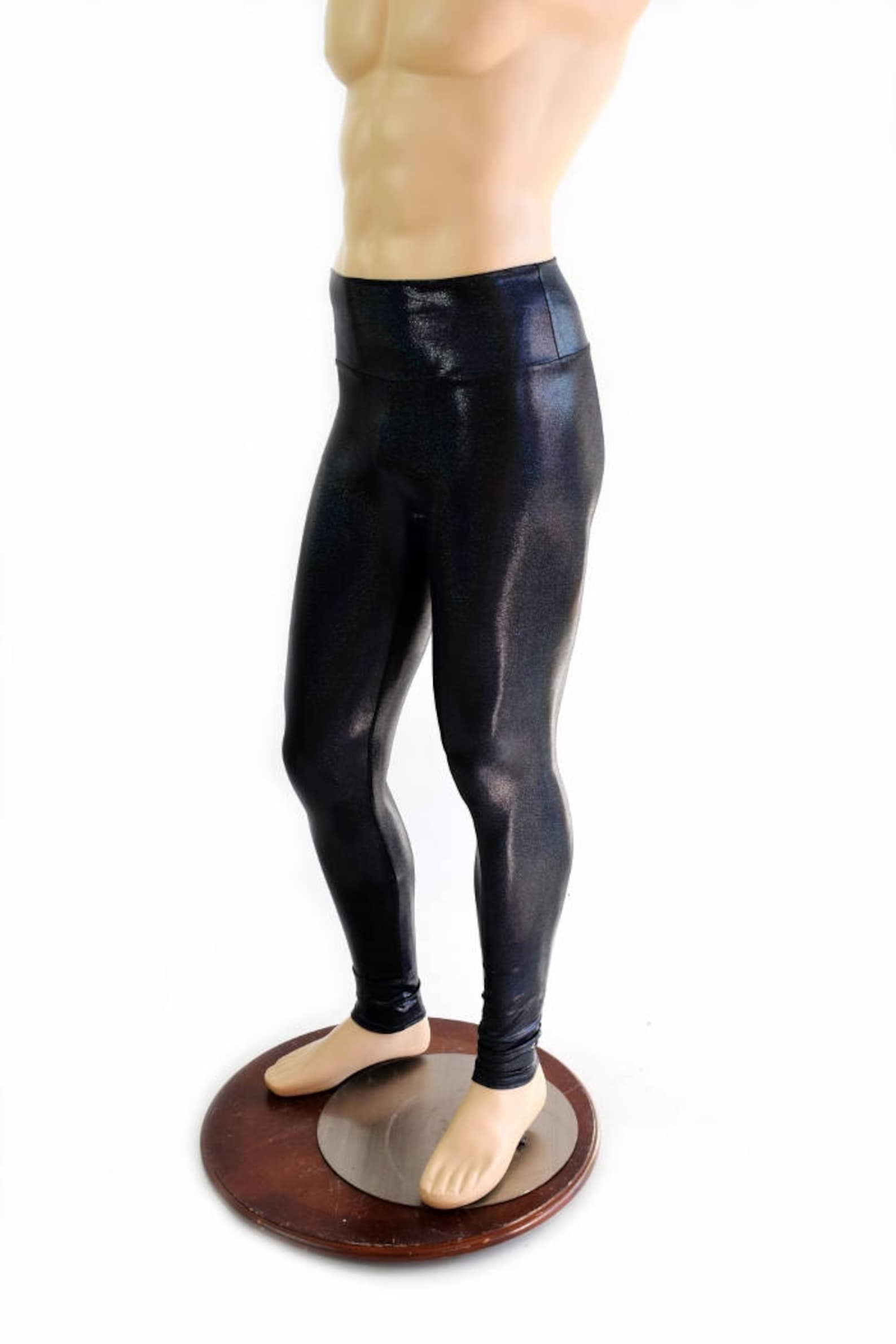Holographic Snakeskin Print Men's Leggings main image 1