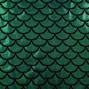 Mermaid High Waist Leggings in Green Dragon Scale E8164 image 6