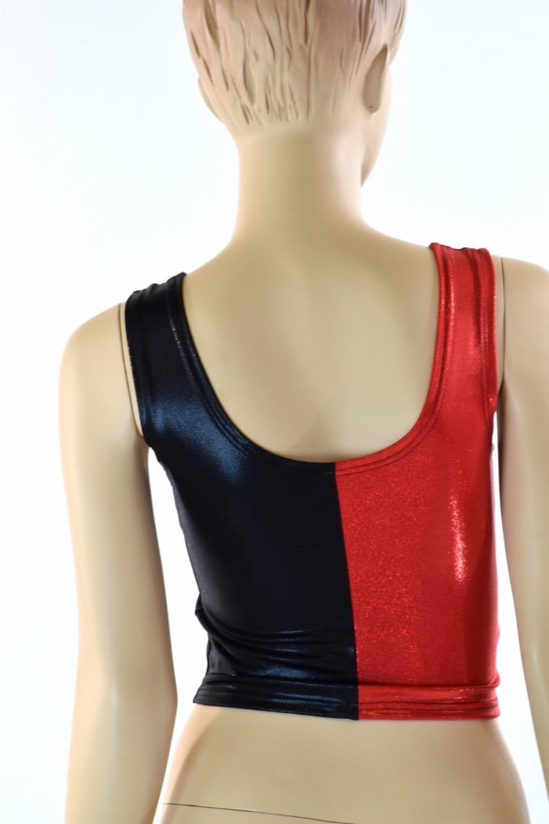 Red & Black Metallic Harlequin Crop Tank 151515 | Etsy