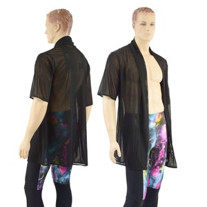 Mens Open Front Nomad Shirt in Black Mesh  1579151
